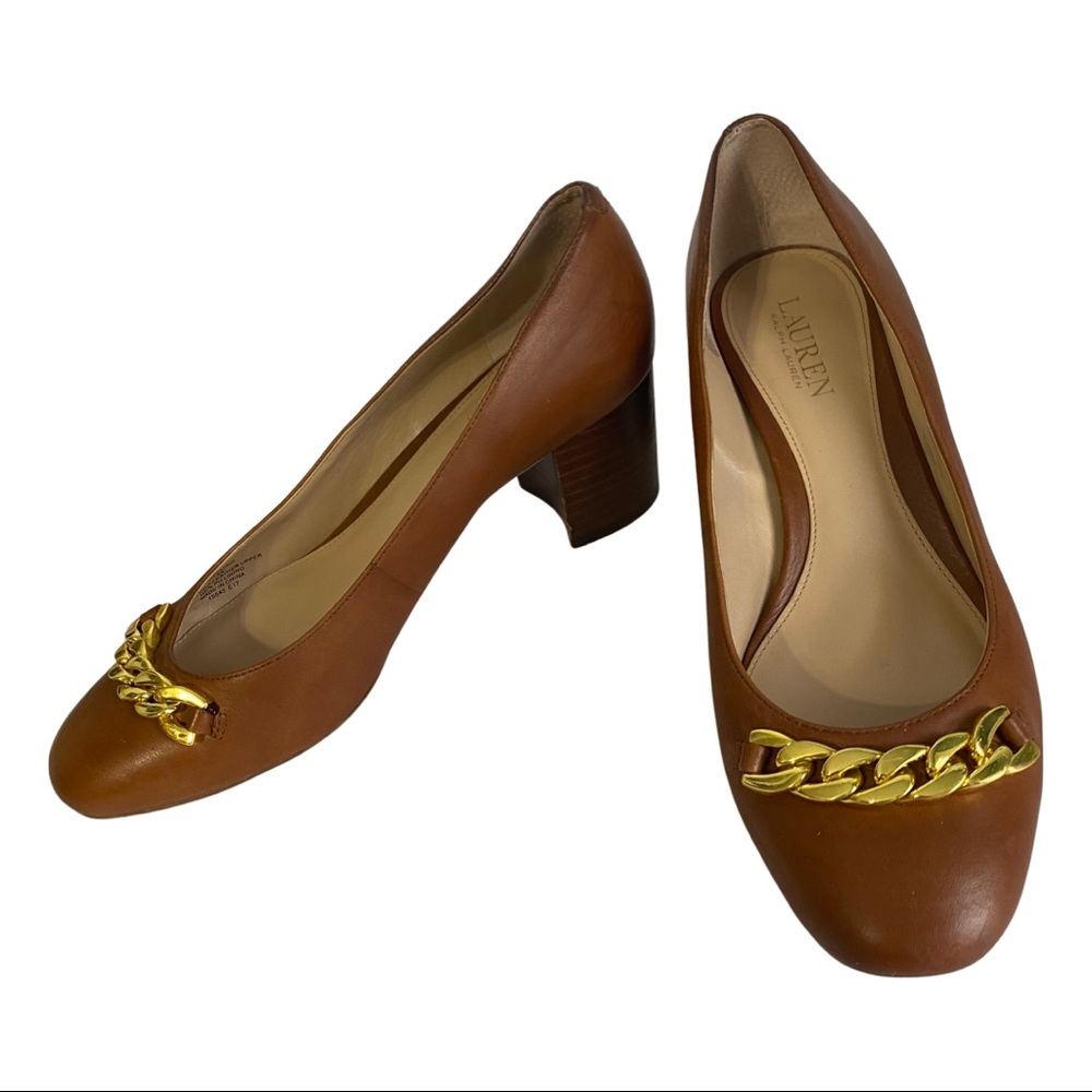 Ralph Lauren leather heels 2” excellent size 9